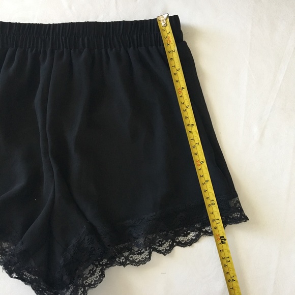 Lush Black Lace Trim Shorts - Picture 7 of 8